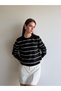 Striped, Polka-Dot, Crew-Neck Knit Sweater - 3