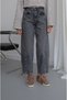 Blue Distressed Mom Jeans with a Center Seam - 2