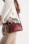 Luna Women's Mini Adjustable-Strap, Zipper-Closure, Stylish Hand and Shoulder Bag in Burgundy - 4