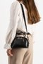 Luna Women's Mini Adjustable Strap, Zipper-Closure, Stylish Hand and Shoulder Bag, Matte Black - 3