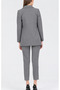 Women's Blazer Jacket and Belted Pants Set, Dark Gray - 4