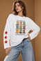 Women's 100% Cotton Oversized Long-Sleeve Boxy-Fit Ecru T-Shirt with Cowboy Boots Print - 6