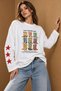 Women's 100% Cotton Oversized Long-Sleeve Boxy-Fit Ecru T-Shirt with Cowboy Boots Print - 7