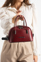 Luna Women's Mini Adjustable-Strap, Zipper-Closure, Stylish Hand and Shoulder Bag in Burgundy - 5