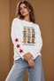 Women's 100% Cotton Oversized Long-Sleeve Boxy-Fit Ecru T-Shirt with Cowboy Boots Print - 8