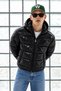Men's Shiny Puffer Coat with Zippered Pocket, Hood, and Cuff - 5
