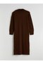 Trendy Picks from Kübra Butik: Women's Knit Dress with a Half-Boat Neckline with Yoke Detail - 6
