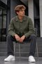 Men's Double-Pocketed, Button-Up, Transitional Khaki Jacket - 5