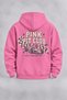 Unisex Pink Pit Racing Pink Hooded Front Zippered Cardigan with Front and Back Prints, 3-Ply