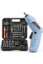 TUOYE TOOLS 47PCS Cordless Electric Screwdriver Set, 3.6V Rechargeable Screwdriver, 1300mAh Battery, 200RPM, Adjustable Handle, LED Light, for Home Repair and DIY