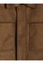 Trendy Picks from Kübra Butik: Relaxed Fit Shirt, Stand-Up Collar, Men’s Suede Jacket with Yoke Detail - 7