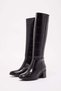 Women's Crocodile-Print Thick Heel Boots - 3