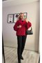 Plaid Bomber Jacket with Red Collar Trim