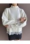 Knitted Sweater with Lace Sleeves and Lace Skirt - 4
