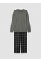 Trendy Picks from Kübra Butik: Checked Embroidered Men's Pajama Set - 2