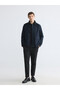 Trendy Picks from Kübra Butik: STANDARD Fit Velvet Stand-Up Collar Men’s Jacket with Yoke Detail - 3