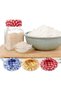6 PCS Multicolor Cookware Cloth Covers, Reusable Elastic Sourdough Starter Lids, Breathable Fermenta - 3