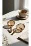 2-Piece Gold Steel Beaded Strainer Set – 7 and 8 cm Tea Strainers, Cocoa, Cinnamon, and Powdered Sugar Sifters, Cake and Dessert Decorating - 2