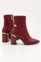 Women's Burgundy Boots with Thick Heel, Soft Leather, 8.5 cm, Elegant Design - 4