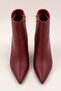 Women's Burgundy Boots with Thick Heel, Soft Leather, 8.5 cm, Elegant Design - 4
