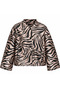 Women's Zebra-Print Jacket with Snap-Fastened Buttons - 4
