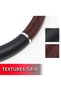 SOLID WOOD STEERING WHEEL COVER - BLACK - 4