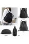 Drawstring Backpack Bag, Waterproof Nylon String Bag Sackpack, Large Capacity with 5 Pockets, Drawst - 5