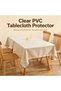 Clear Plastic Tablecloth, for Rectangle Dining Table, Table Coth Waterproof Cover PVC Protector Oil- - 2
