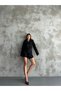 Timeless Elegance: Double-Breasted Jacket & Asymmetrical Skirt Set - Black - 4