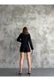 Timeless Elegance: Double-Breasted Jacket & Asymmetrical Skirt Set - Black - 8