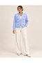 Plus size button-accessory zip-up knit cardigan - blue - 5