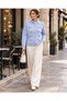 Plus size button-accessory zip-up knit cardigan - blue