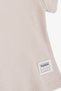 Girl's Crop T-Shirt Off Shoulder Detailed Ribbed 9-14 Years, Beige - 4