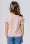 Girls' T-Shirt with Colorful Lettering and Dream Theme, Ages 5–10, Salmon - 3