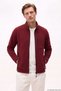 Burgundy Men's Fleece Jacket, Full-Zip, True to Size Fit, 3 Pockets, Outdoor