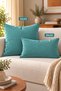 Single Velvet Textured Throw Pillow Cover Turquoise