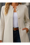 Women's Long-Sleeve Collared Button-Front Imported Melton Lined Coat - 2