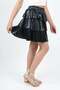 Girls' Elastic-Waist Metallic Shimmering 3-Layer Ruffled Skirt — Black - 3
