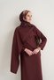 Shawl Detailed Dress in Plum Color - 4
