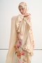 Blime Floral Ruffle Detailed Kaftan Beige - 4