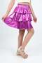 Girls' Elastic-Waist Metallic Shimmering 3-Layer Ruffled Skirt — Fuchsia - 4