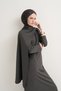 Shawl Detailed Dress Gray - 4