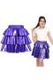 Girls' Elastic-Waist Metallic Shimmering 3-Layer Ruffled Skirt — Purple