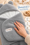 Gray Fleece-Lined Baby Onesie for Girls and Boys with Ears, Made of Plush Welsoft Fleece Fabric, Newborn Hospital Discharge Outfit - 4