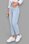 Boyfriend-Style High-Waisted Women's Jeans - Relaxed-Fit Mom Jeans - Denim Fabric