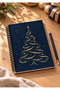 New Year (Gold New Year's Details) Design-Themed A5 Metal-Spiral-Bound, Cup-Free, Cardboard-Covered Notebook—New Year (Gold New Year's Details) Design-Themed A5 Notebook - 2