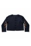 Navy Blue Embroidered Buttoned Jacket Cardigan - 6