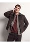 STANDART Fit Fur-Collar Men’s Suede Coat with Yoke Detail - 2
