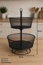 Nazen 2-Layer Black | | Metal Fruit Bowl Vegetable Basket Metal Basket Multi-Purpose Box Bathroom Kitchen Organizer | |   Decorative Fruit Basket 2-Tier Fruit Bowl Vegetable Bowl Modern Decorative Fruit Basket Coffee Corner Kitchen - 7