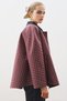 CONTRAST COLLAR TRENCH COAT PLAID - 5